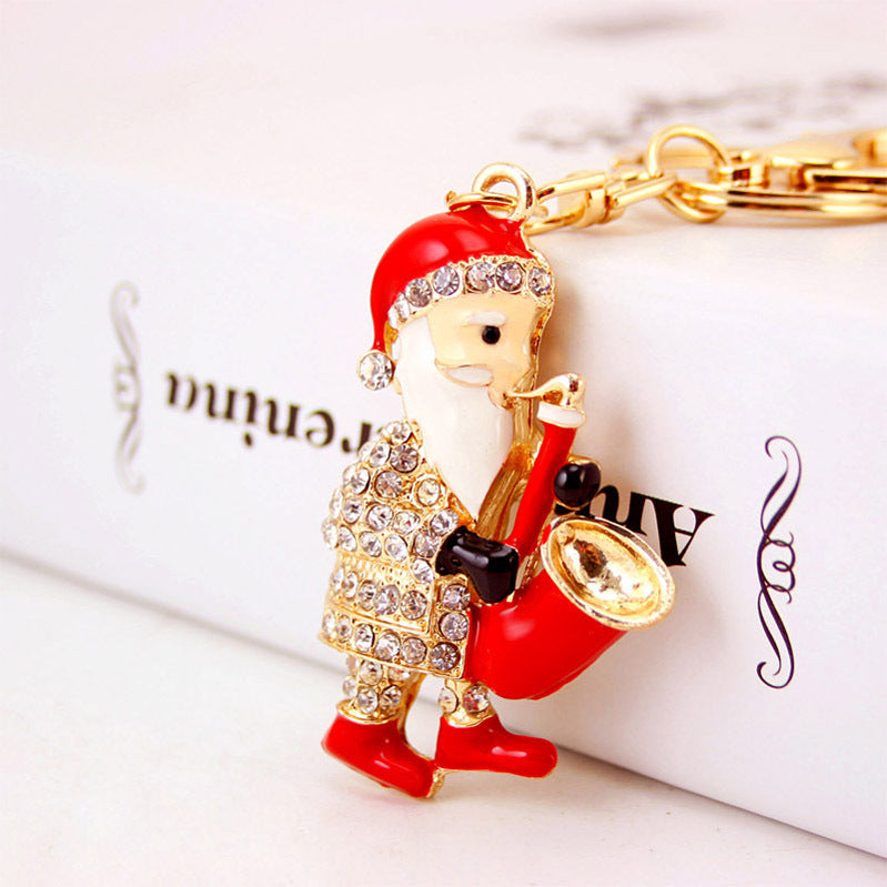 Wholesale Diamond Inlaid Christmas Alloy Keychains